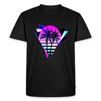 Aesthetic Vaporwave Vintage. retrowave-triangle - T-shirt Premium bio Homme - noir - Devant - Nico (187cm)
