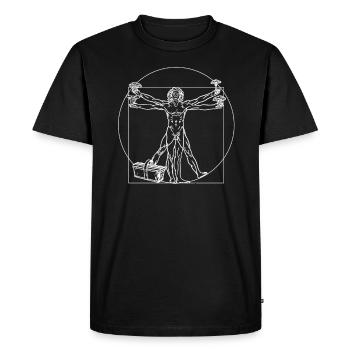 cueillette de champignons vitruvienne - T-shirt Premium bio Homme - noir - Devant - Nico (187cm)