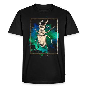 stag beetle - Men's Premium Organic T-Shirt - black - Front - Nico (187cm)