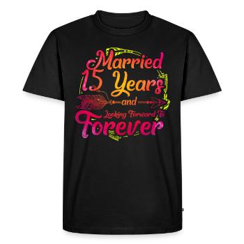 15th wedding anniversary - Men's Premium Organic T-Shirt - black - Front - Nico (187cm)