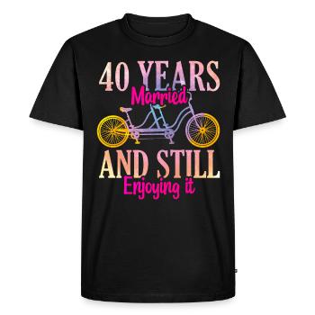 40th wedding anniversary - Men's Premium Organic T-Shirt - black - Front - Nico (187cm)