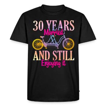 30th wedding anniversary - Men's Premium Organic T-Shirt - black - Front - Nico (187cm)