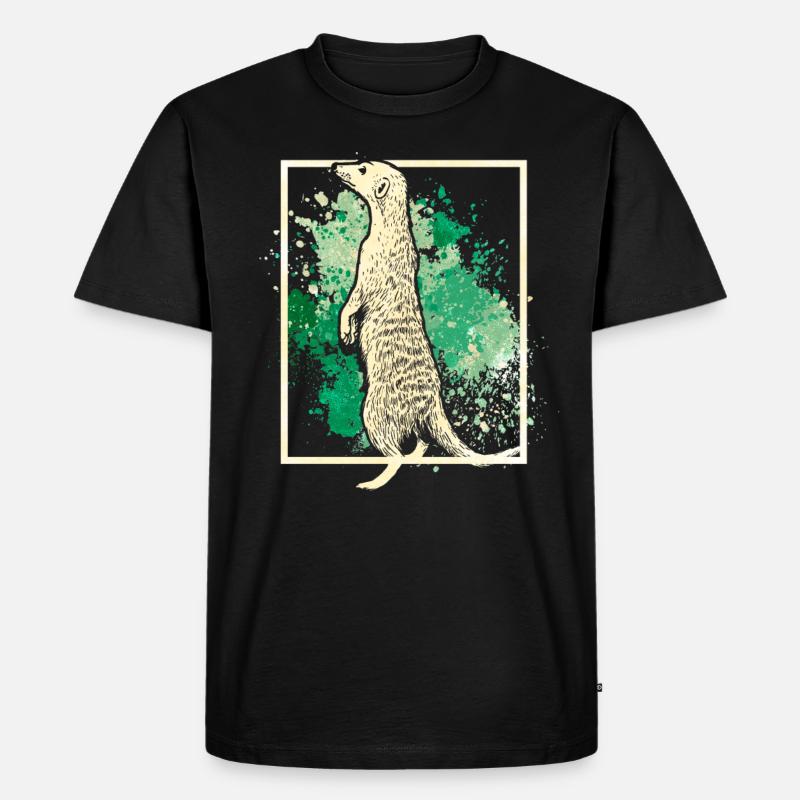 Erdmännchen - Männer Premium Bio T-Shirt - Schwarz