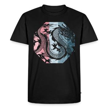 Dragon chinois - T-shirt Premium bio Homme - noir - Devant - Nico (187cm)
