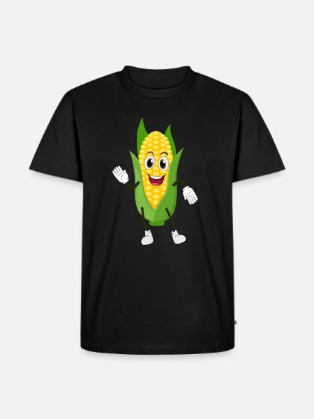 Funny majs cob design landbrug - Herre Premium økologisk T-shirt - sort