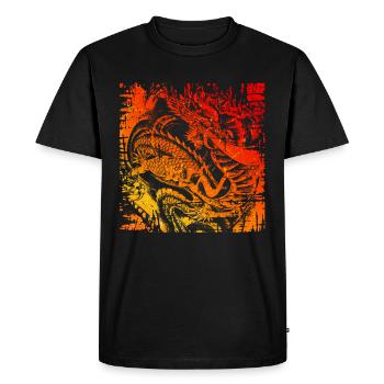 Dragon japonais chinois Fabuleux - T-shirt Premium bio Homme - noir - Devant - Nico (187cm)