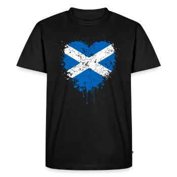 L’Ecosse drapeau coeur - T-shirt Premium bio Homme - noir - Devant - Nico (187cm)