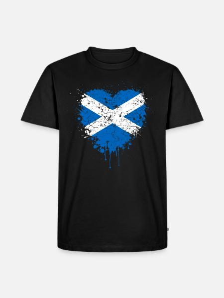 Scotland Flag Heart - Men's Premium Organic T-Shirt - black