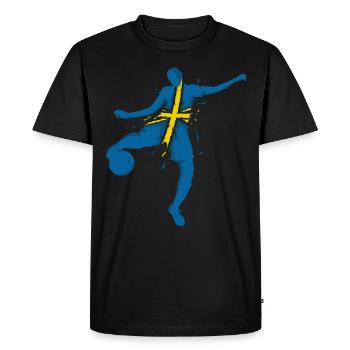 Suède Maillot de Football Drapeau Blagult - T-shirt Premium bio Homme - noir - Devant - Nico (187cm)