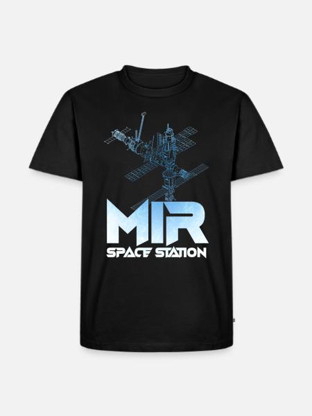 Mir rymdstation - Ekologisk premium-T-shirt herr - svart