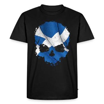 Ecosse drapeau crâne - T-shirt Premium bio Homme - noir - Devant - Nico (187cm)