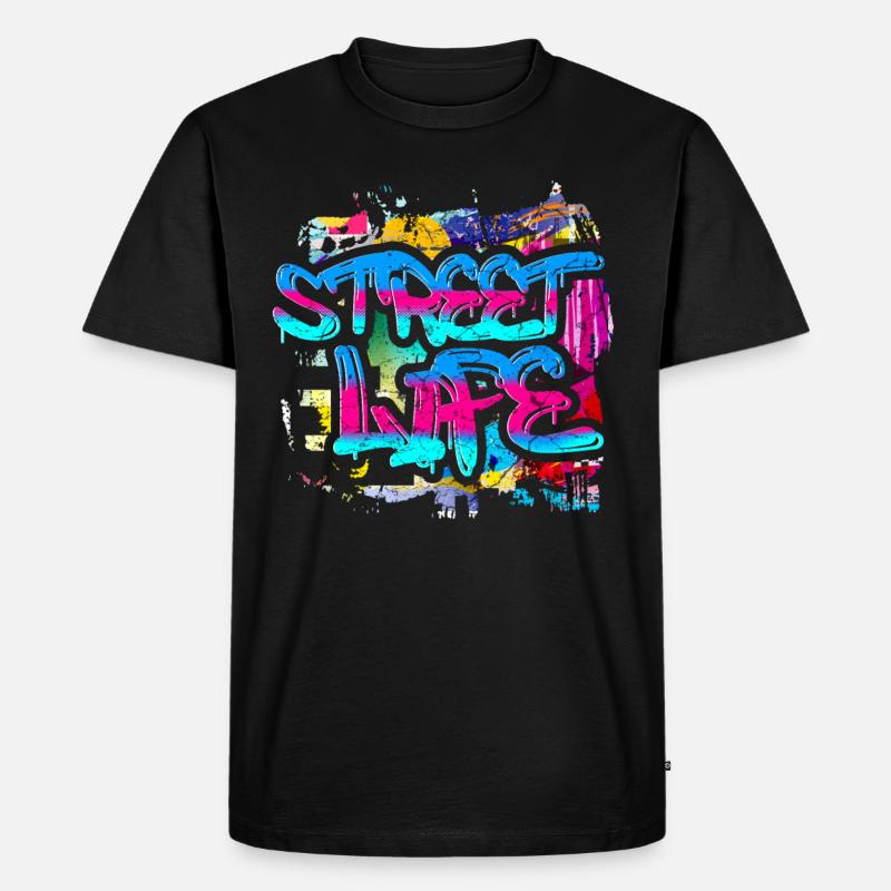 Graffiti Kunst - Männer Premium Bio T-Shirt - Schwarz
