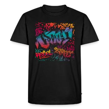Graffiti Kunst - Männer Premium Bio T-Shirt - Schwarz - Vorne - Nico (187cm)