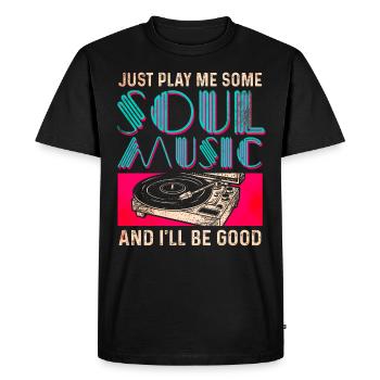 Soul Music - Men's Premium Organic T-Shirt - black - Front - Nico (187cm)