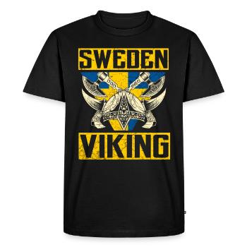 Suède Vikings - T-shirt Premium bio Homme - noir - Devant - Nico (187cm)