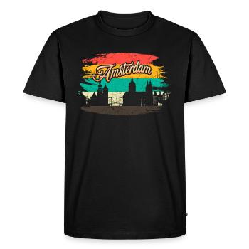Amsterdam - T-shirt Premium bio Homme - noir - Devant - Nico (187cm)