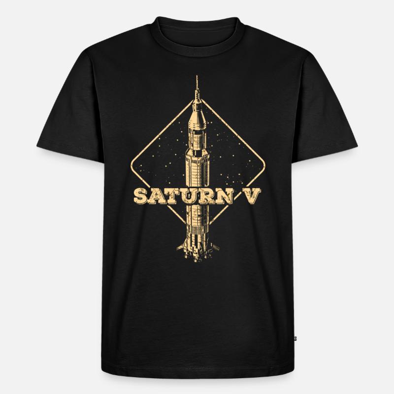 Fusée Saturn V - T-shirt Premium bio Homme - noir