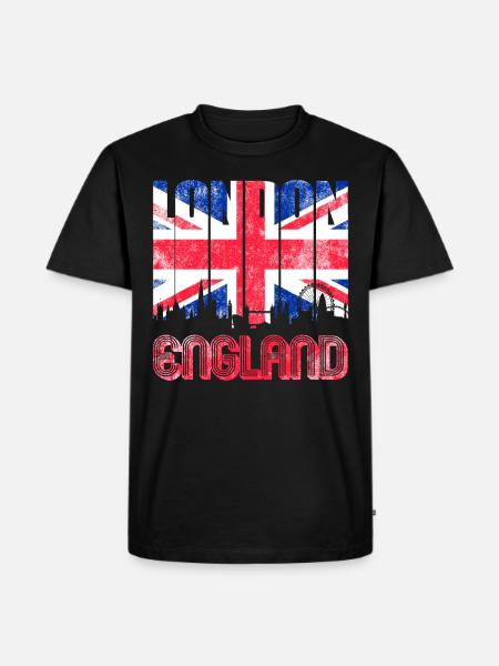 Londres Skyline Angleterre Royaume-Uni - T-shirt Premium bio Homme - noir