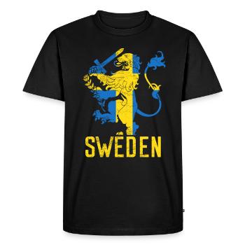 Armoiries de la Suède - T-shirt Premium bio Homme - noir - Devant - Nico (187cm)