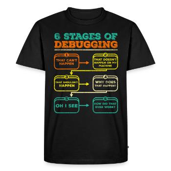 Débogage du code du programmeur Funny - T-shirt Premium bio Homme - noir - Devant - Nico (187cm)