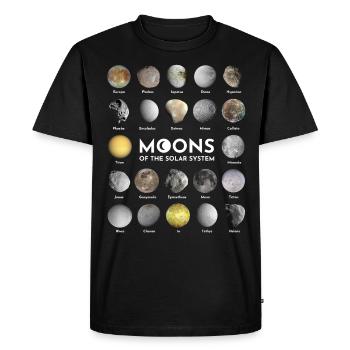 Lunes du système solaire - T-shirt Premium bio Homme - noir - Devant - Nico (187cm)