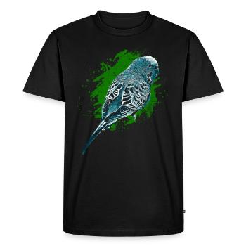 Perruche ondulée - T-shirt Premium bio Homme - noir - Devant - Nico (187cm)