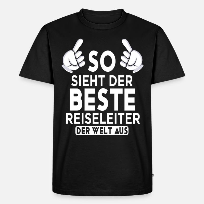 Reiseleiter Spruch - Männer Premium Bio T-Shirt - Schwarz