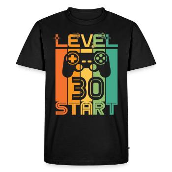 30th Birthday Level 30 Start Video Game Design - Men's Premium Organic T-Shirt - black - Front - Nico (187cm)