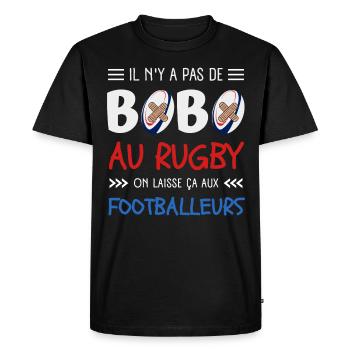 Il N'y A Pas De Bobo Au Rugby Humour Rugbyman - T-shirt Premium bio Homme - noir - Devant - Nico (187cm)