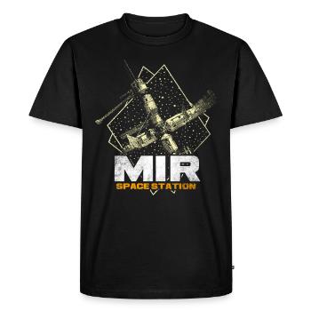 Station spatiale Mir - T-shirt Premium bio Homme - noir - Devant - Nico (187cm)
