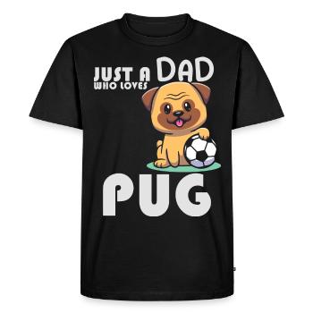 Just A Dad Who Loves Pug Funny Pug Pugfather Pet V - Men's Premium Organic T-Shirt - black - Front - Nico (187cm)