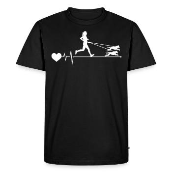 Canicross Trail Running Dog Sport Heartbeat Pulse - Men's Premium Organic T-Shirt - black - Front - Nico (187cm)