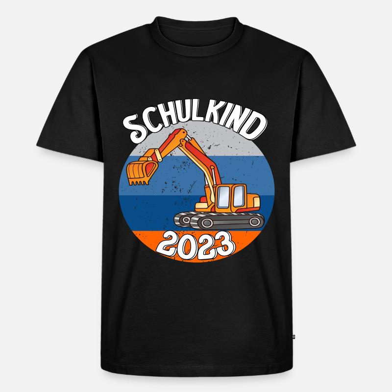 Bagger Schulkind 2023 - Männer Premium Bio T-Shirt - Schwarz