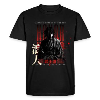The Honor of a Warrior - Men's Premium Organic T-Shirt - black - Front - Nico (187cm)