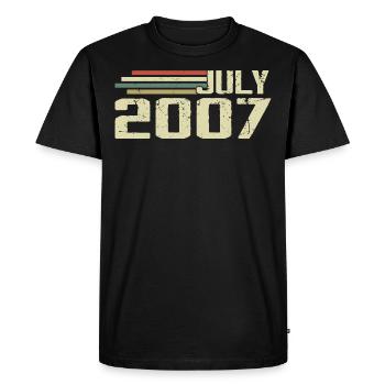 Birthday July 2007 Year 2007 July Year 2007 - Men's Premium Organic T-Shirt - black - Front - Nico (187cm)