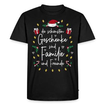 Die schönsten Geschenke sind Familie und Freunde - Männer Premium Bio T-Shirt - Schwarz - Vorne - Nico (187cm)