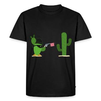 Funny Cactus Desert Succulent Plant Humor - Men's Premium Organic T-Shirt - black - Front - Nico (187cm)