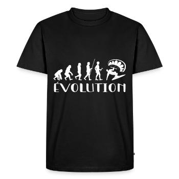 Evolution From Monkey To Surfer - Men's Premium Organic T-Shirt - black - Front - Nico (187cm)