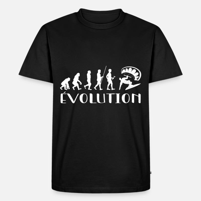 Évolution Du Singe Au surfeur - T-shirt Premium bio Homme - noir