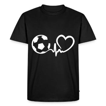 Battement de cœur du football - T-shirt Premium bio Homme - noir - Devant - Nico (187cm)
