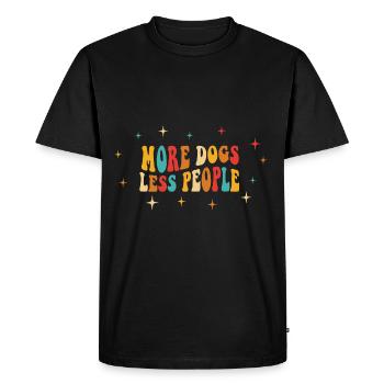 Plus de chiens, moins de gens - Design rétro groovy - T-shirt Premium bio Homme - noir - Devant - Nico (187cm)