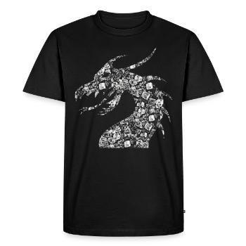 DRAGON Drachen mit RPG Würfel Rollenspiel, DICE - Männer Premium Bio T-Shirt - Schwarz - Vorne - Nico (187cm)