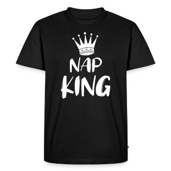 Roi Nap - T-shirt Premium bio Homme - noir - Devant - Nico (187cm)