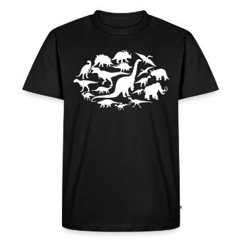 Chemise T-Rex Dinosaure Collection Cadeau - T-shirt Premium bio Homme - noir - Devant - Nico (187cm)