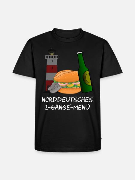 Norddeutsches 2-Gänge-Menü - Männer Premium Bio T-Shirt - Schwarz