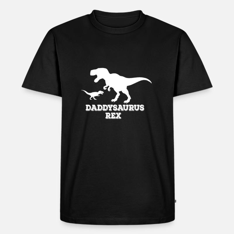 Daddysaurus Rex - Männer Premium Bio T-Shirt - Schwarz