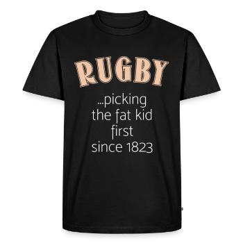 Rugby - T-shirt Premium bio Homme - noir - Devant - Nico (187cm)