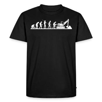 Drôle de conducteur de pelle creusant l'évolution d'une pelle - T-shirt Premium bio Homme - noir - Devant - Nico (187cm)