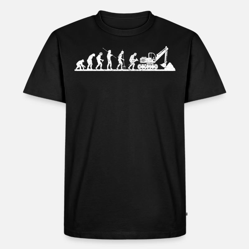 Lustiges Baggerfahrer Bagger Evolution baggern - Männer Premium Bio T-Shirt - Schwarz