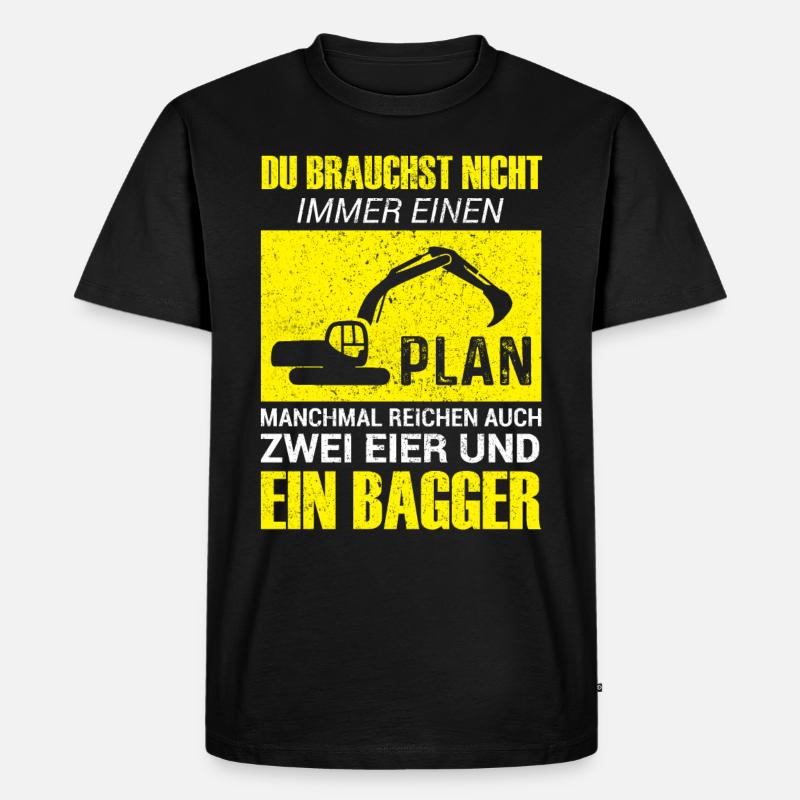 Lustiges Baggerfahrer Bagger Baggerführer baggern - Männer Premium Bio T-Shirt - Schwarz